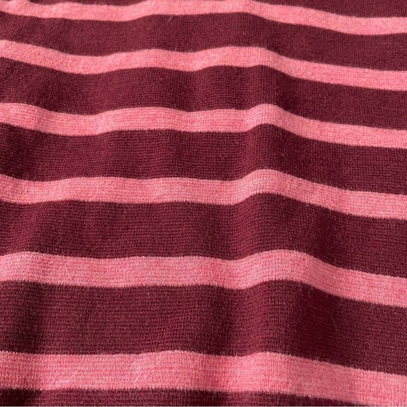 STELLA McCARTNEY size 36/us 4 mock Turtleneck Sweater Maroon Striped 100% Wool - Picture 6 of 7